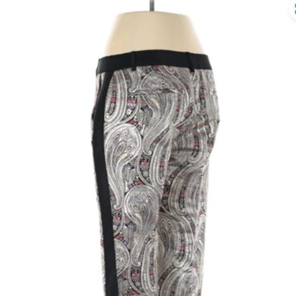 J. CREW | Metallic Cafe Capri Paisley Pants | Multi-Color Jacquard | Size 0 - Picture 9 of 9